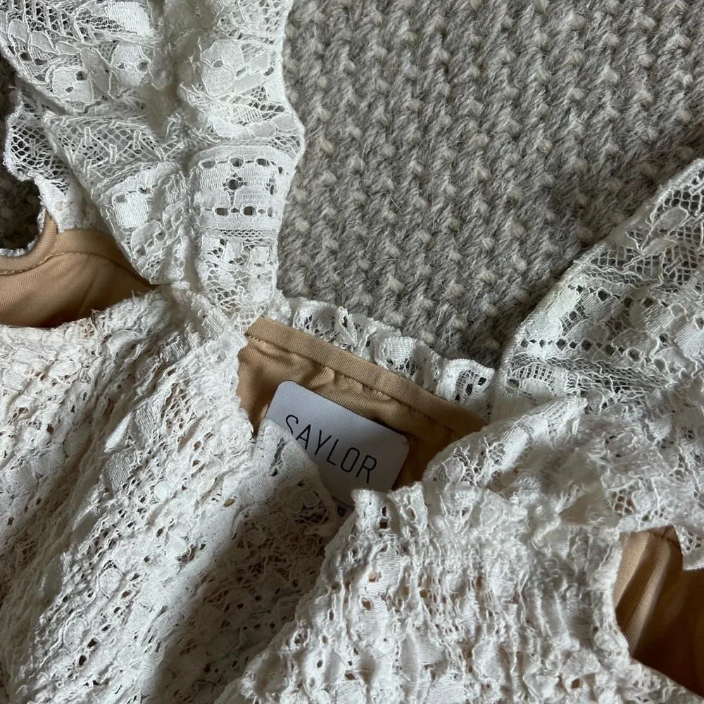 SAYLOR two piece white lace set (sold as a pair) - Picture 3 of 6